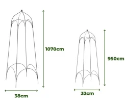 Dehner Rankgitter & Obelisken - Obelisk-Set Tenda, 2-teilig Grau