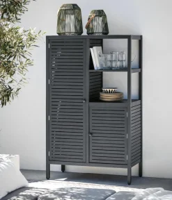 Dehner Gartenschränke & -Regale - Outdoor-Küche Hochschrank Southampton, ca. B100/H165/T50 cm Anthrazit