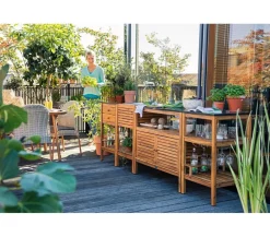 Dehner Gartenschränke & -Regale - Outdoor-Küche Regal Southampton, ca. B50/H90/T50 cm Hellbraun