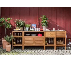 Dehner Gartenschränke & -Regale - Outdoor-Küche Regal Southampton, ca. B50/H90/T50 cm Hellbraun