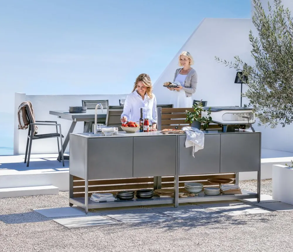 Dehner Outdoor-Küche Schrank Loop, ca. B110/H122/T60 cm Grau Outlet