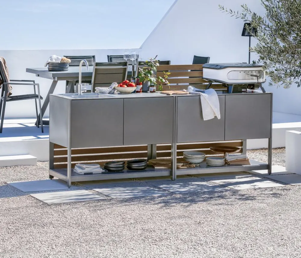 Dehner Outdoor-Küchen - Outdoor-Küche Spülschrank Loop, ca. B110/H91,5/T60 cm Grau
