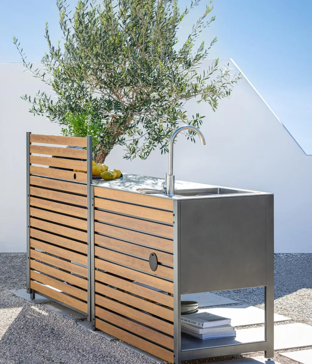 Dehner Outdoor-Küchen - Outdoor-Küche Spülschrank Loop, ca. B110/H91,5/T60 cm Grau