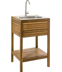 Dehner Gartenschränke & -Regale - Outdoor-Küche Spülschrank Southampton, ca. B52,5/H90/T50 cm Hellbraun