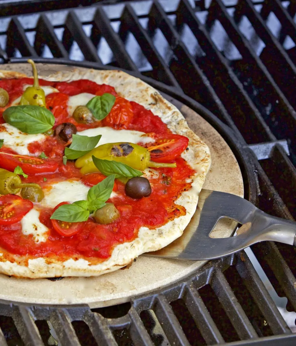 Dehner Grillrost & -Einsätze|Grillzubehör - Pizzastein, ca. Ø33 cm Silber