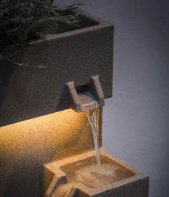 Dehner Polyethylen-Gartenbrunnen Gradino, solarfähig, ca. H80,5 cm Discount