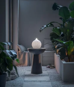 Dehner Polyethylen-Gartenbrunnen Aurora, solarfähig, ca. H88 cm Best