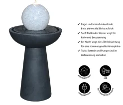 Dehner Polyethylen-Gartenbrunnen Aurora, solarfähig, ca. H88 cm Best