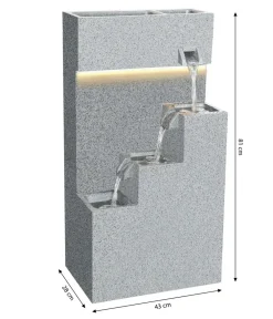 Dehner Gartenbrunnen - Polyethylen-Gartenbrunnen Gradino, solarfähig, ca. H80,5 cm