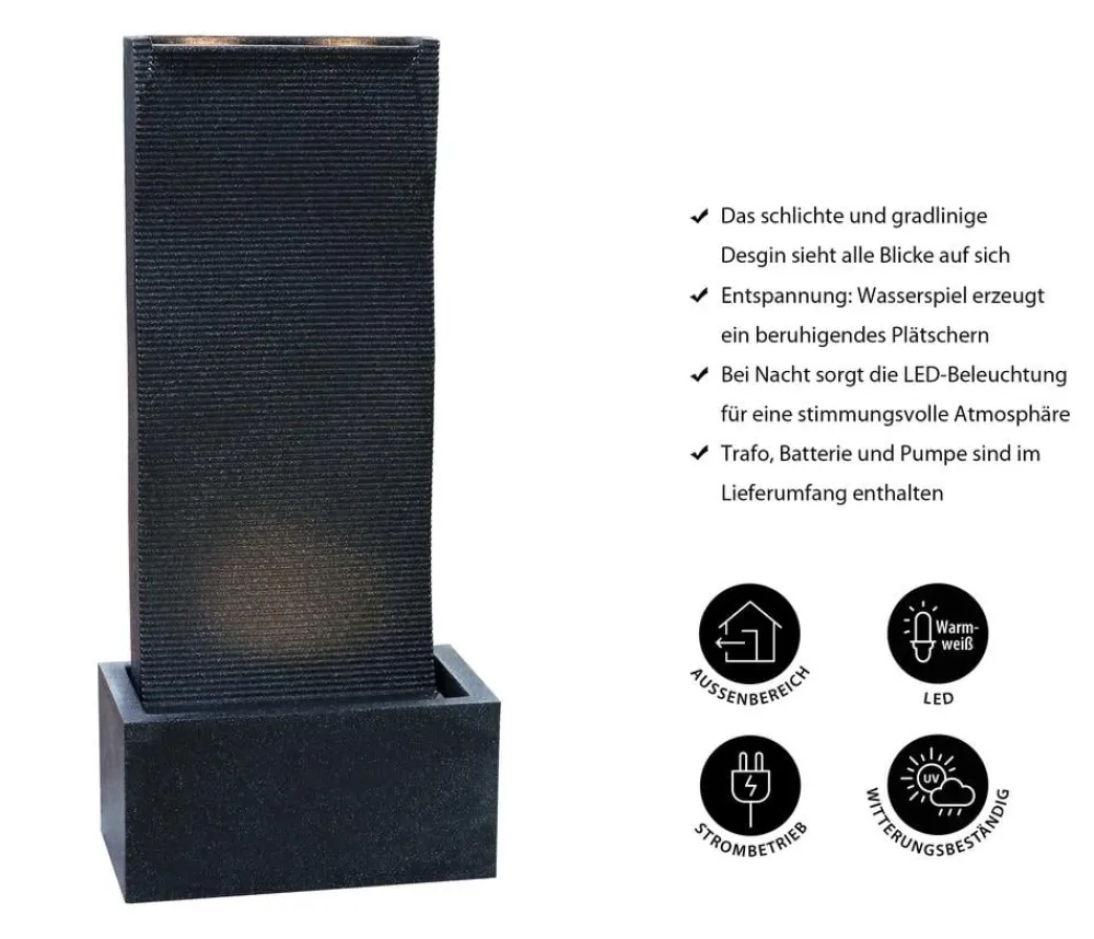 Dehner Gartenbrunnen - Polyethylen-Gartenbrunnen Altero, solarfähig, ca. H107 cm