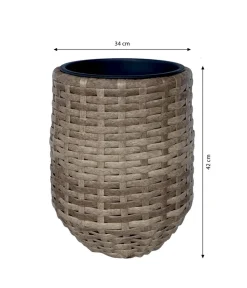 Dehner Blumentöpfe & Übertöpfe > Polyrattan-Flechttopf Tulum, rund