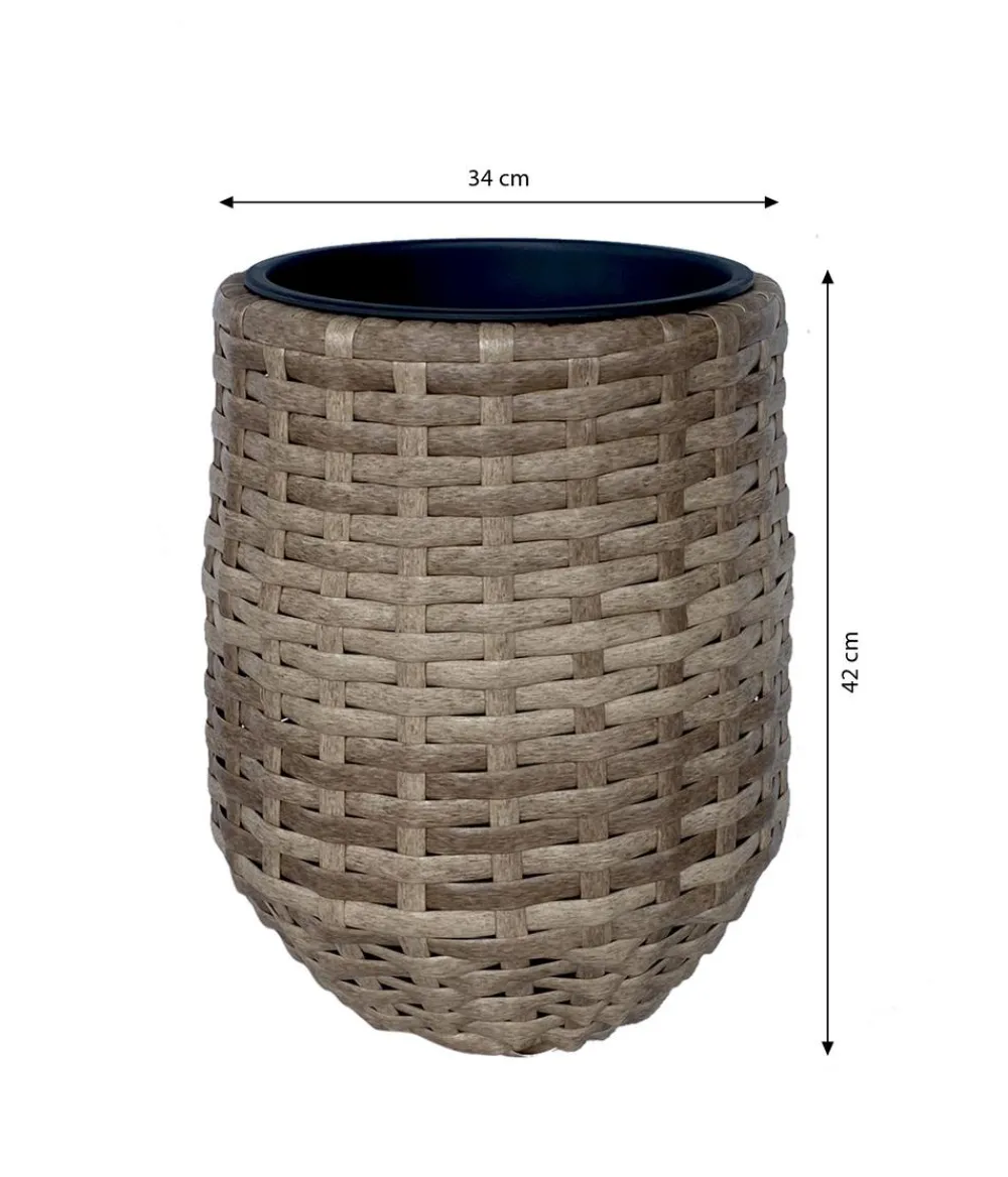 Dehner Blumentöpfe & Übertöpfe > Polyrattan-Flechttopf Tulum, rund