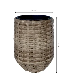 Dehner Blumentöpfe & Übertöpfe - Polyrattan-Flechttopf Tulum, rund Braun