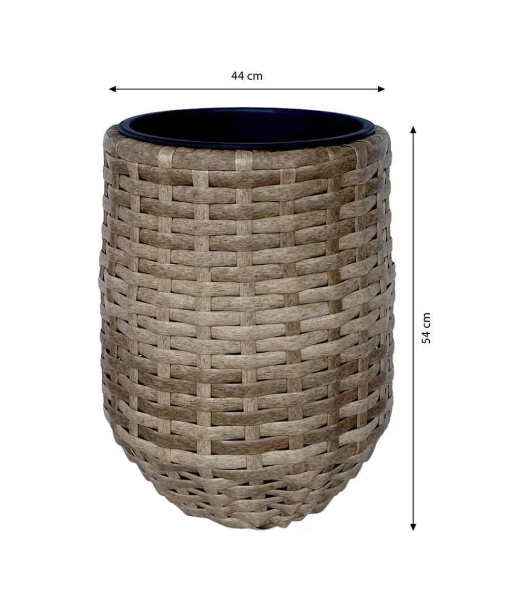 Dehner Blumentöpfe & Übertöpfe - Polyrattan-Flechttopf Tulum, rund Braun