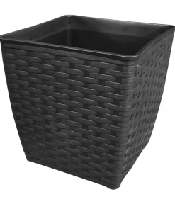 Dehner Blumentöpfe & Übertöpfe - Polyrattan-Topf Madrid, quadratisch Schwarz