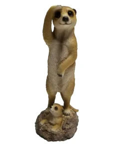 Dehner Gartenzwerge & Gartenfiguren - Polyresin-Erdmännchen Duo, ca. B11/H30/T11 cm