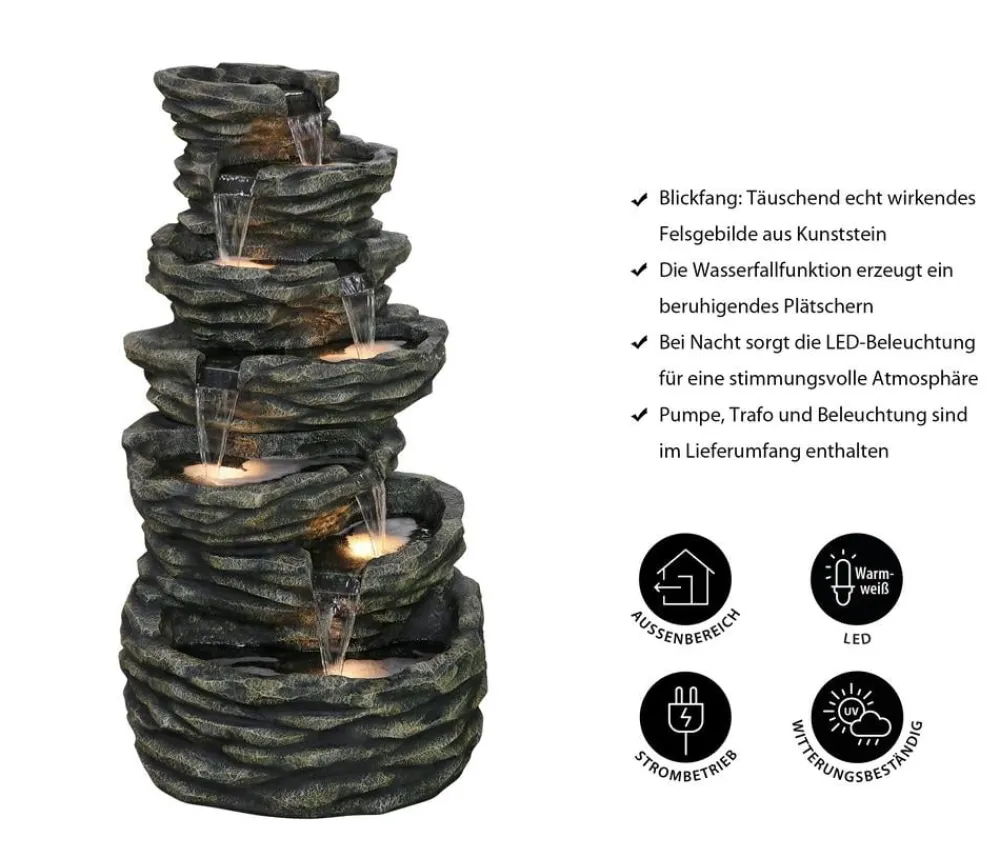 Dehner Polyresin-Gartenbrunnen Roccia, ca.H150 cm Sale