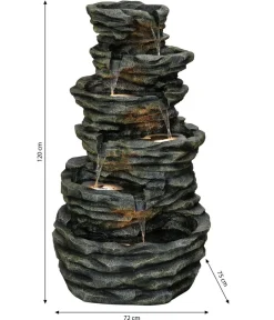 Dehner Polyresin-Gartenbrunnen Roccia, ca. H120 cm New