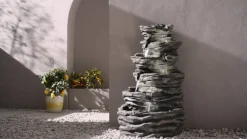 Dehner Polyresin-Gartenbrunnen Roccia, ca. H120 cm New