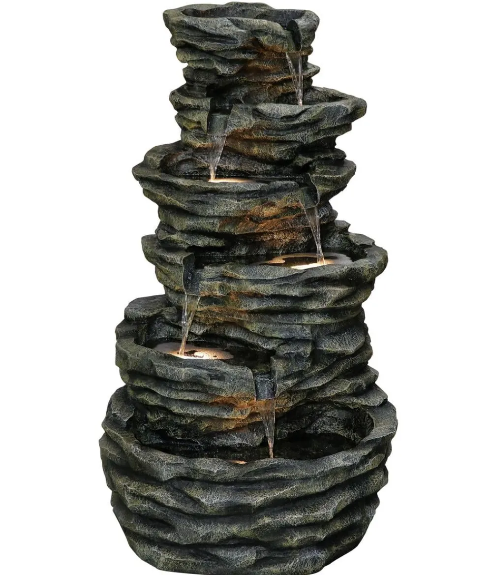 Dehner Polyresin-Gartenbrunnen Roccia, ca. H120 cm New