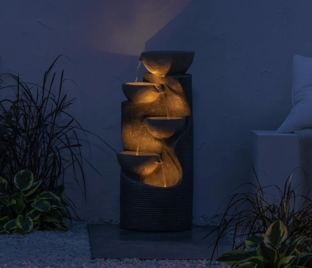 Dehner Gartenbrunnen > Polyresin-Gartenbrunnen Salo, solarfähig, ca. H81 cm