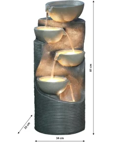 Dehner Gartenbrunnen > Polyresin-Gartenbrunnen Salo, solarfähig, ca. H81 cm