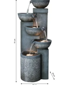 Dehner Gartenbrunnen > Polyresin-Gartenbrunnen Merkur, solarfähig, ca. H91 cm