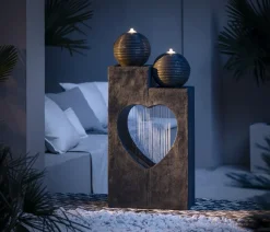 Dehner Polyresin-Gartenbrunnen Amor, solarfähig, ca. H99 cm New