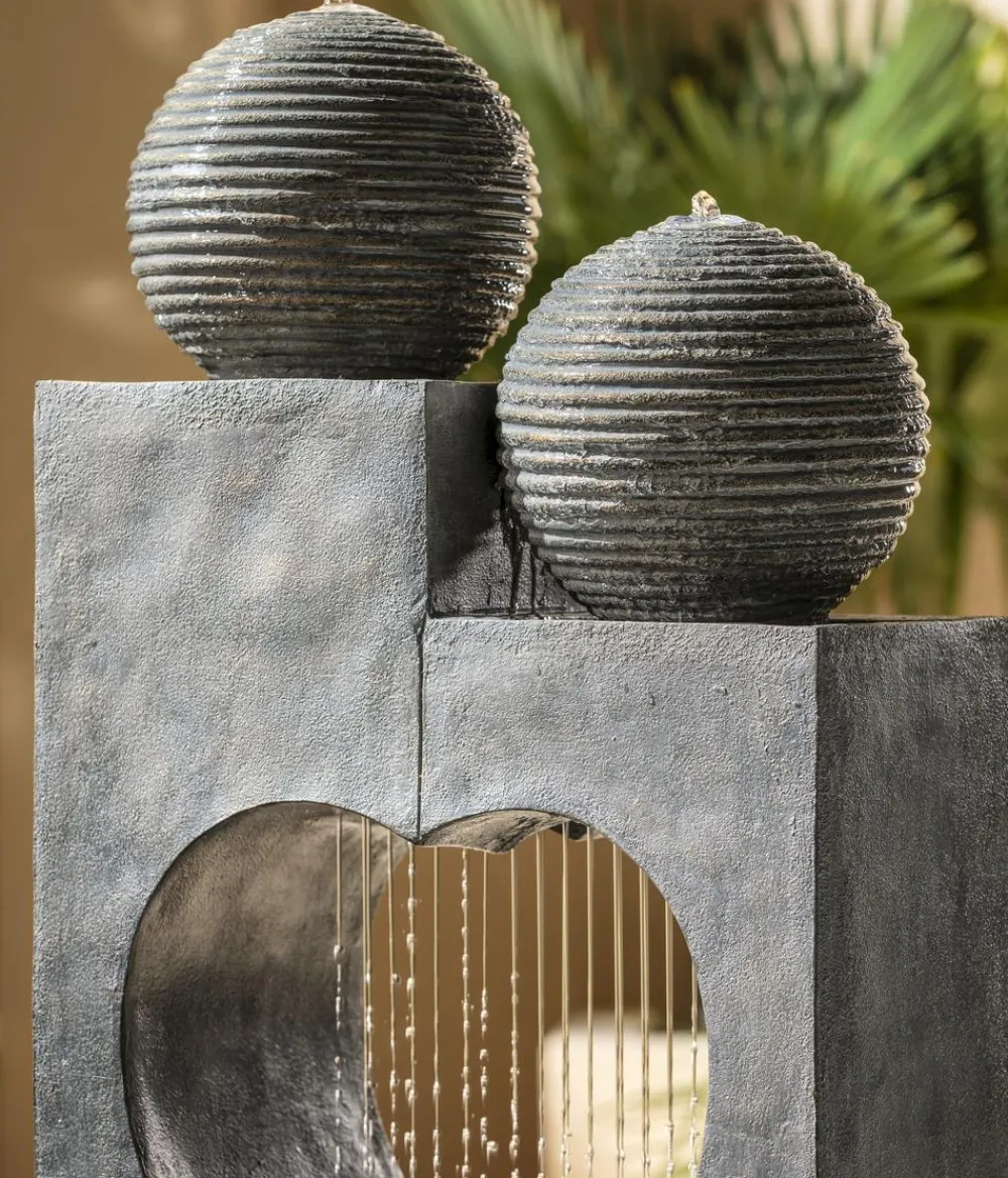 Dehner Polyresin-Gartenbrunnen Amor, solarfähig, ca. H99 cm New