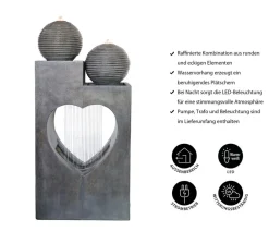 Dehner Polyresin-Gartenbrunnen Amor, solarfähig, ca. H99 cm New