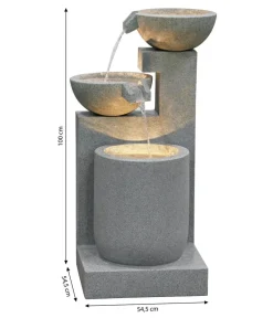 Dehner Polyresin-Gartenbrunnen Samson, solarfähig, ca. H100 cm New