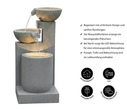 Dehner Polyresin-Gartenbrunnen Samson, solarfähig, ca. H100 cm New