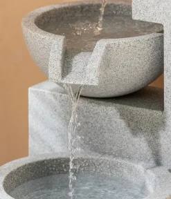 Dehner Polyresin-Gartenbrunnen Samson, solarfähig, ca. H100 cm New