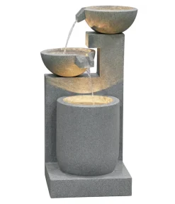 Dehner Polyresin-Gartenbrunnen Samson, solarfähig, ca. H100 cm New