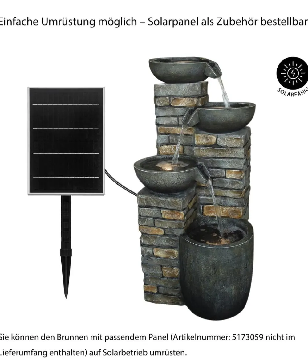 Dehner Polyresin-Gartenbrunnen Mattone, solarfähig, ca. H89 cm Best