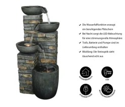 Dehner Polyresin-Gartenbrunnen Mattone, solarfähig, ca. H89 cm Best
