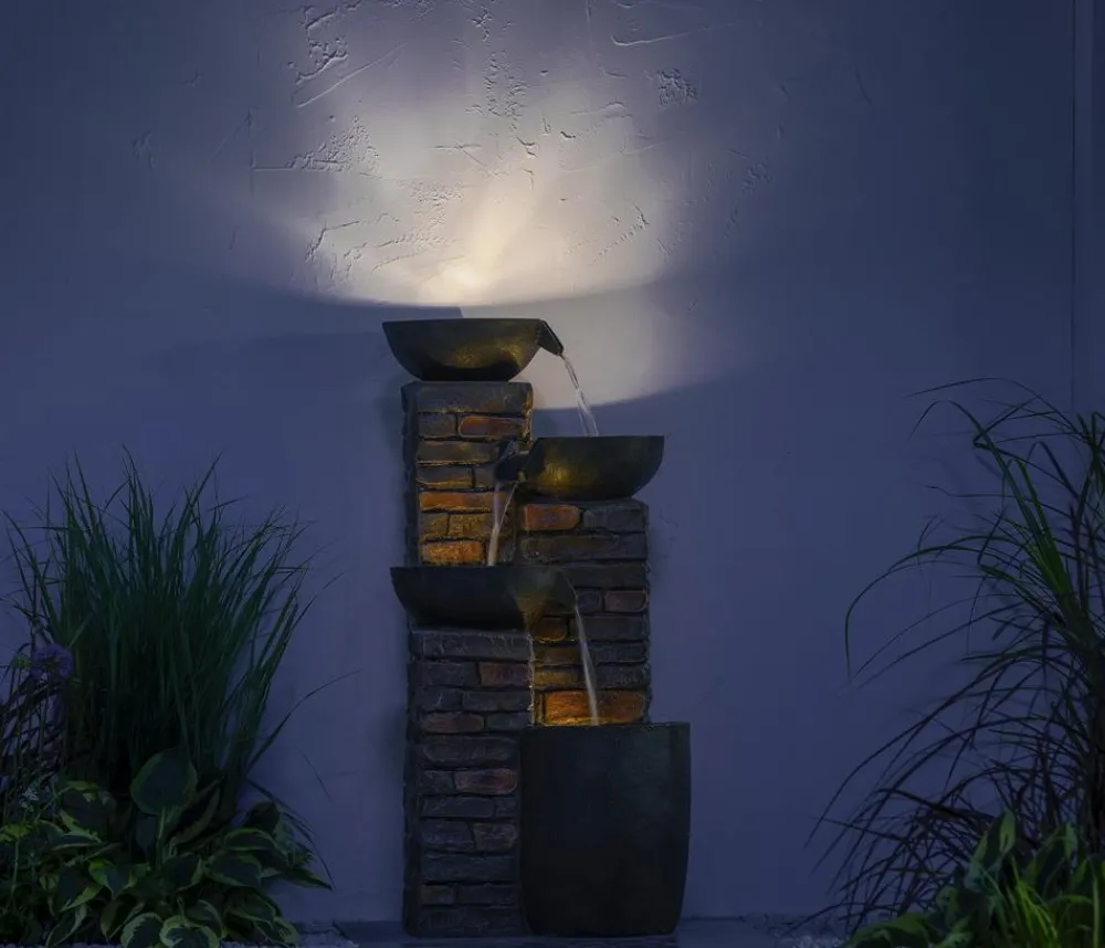 Dehner Polyresin-Gartenbrunnen Mattone, solarfähig, ca. H89 cm Best