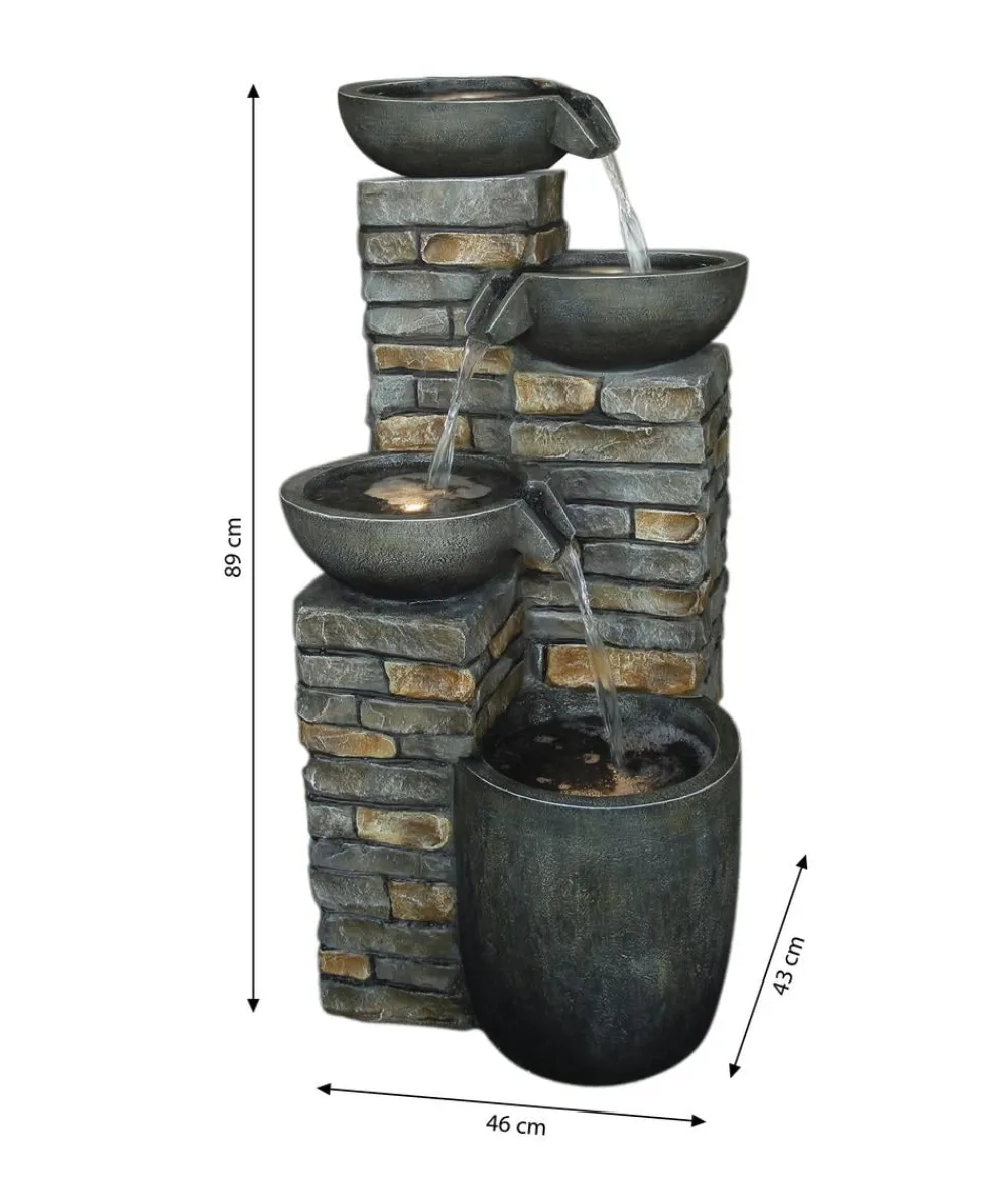 Dehner Polyresin-Gartenbrunnen Mattone, solarfähig, ca. H89 cm Best