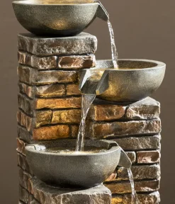 Dehner Polyresin-Gartenbrunnen Mattone, solarfähig, ca. H89 cm Best