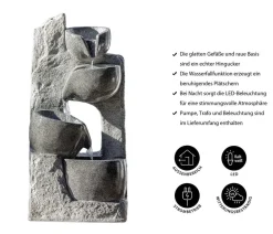 Dehner Gartenbrunnen > Polyresin-Gartenbrunnen Circ, solarfähig, ca. H89 cm