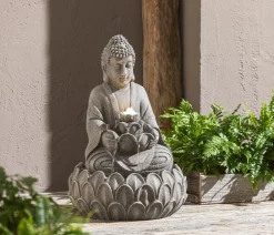 Dehner Polyresin-Gartenbrunnen Yoga, solarfähig, ca. H55 cm Outlet