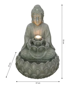 Dehner Polyresin-Gartenbrunnen Yoga, solarfähig, ca. H55 cm Outlet