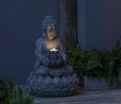 Dehner Polyresin-Gartenbrunnen Yoga, solarfähig, ca. H55 cm Outlet