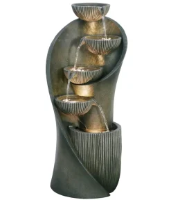 Dehner Gartenbrunnen - Polyresin-Gartenbrunnen Atlas, solarfähig, ca. H97 cm