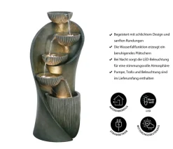 Dehner Gartenbrunnen - Polyresin-Gartenbrunnen Atlas, solarfähig, ca. H97 cm