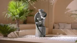 Dehner Gartenbrunnen - Polyresin-Gartenbrunnen Atlas, solarfähig, ca. H97 cm