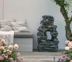 Dehner Gartenbrunnen - Polyresin-Gartenbrunnen Salto, solarfähig, ca. H99 cm
