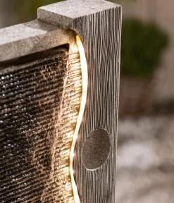 Dehner Gartenbrunnen - Polyresin-Gartenbrunnen Eclipse, solarfähig, ca. H100 cm
