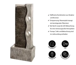 Dehner Gartenbrunnen - Polyresin-Gartenbrunnen Eclipse, solarfähig, ca. H100 cm