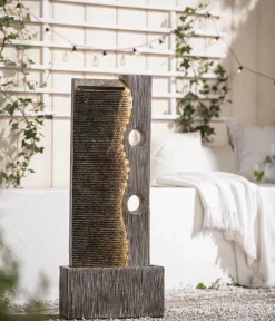 Dehner Gartenbrunnen - Polyresin-Gartenbrunnen Eclipse, solarfähig, ca. H100 cm
